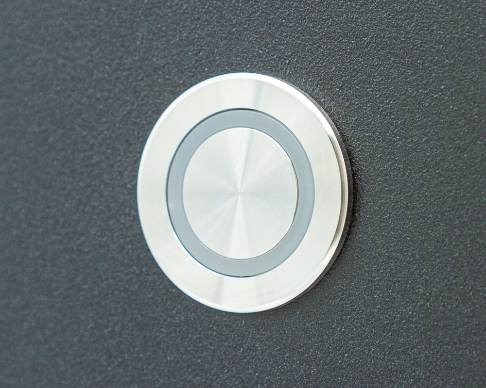 Антивандальная металлическая кнопка ONPOW GQ25PF-11ZE/B/24V/S профиль