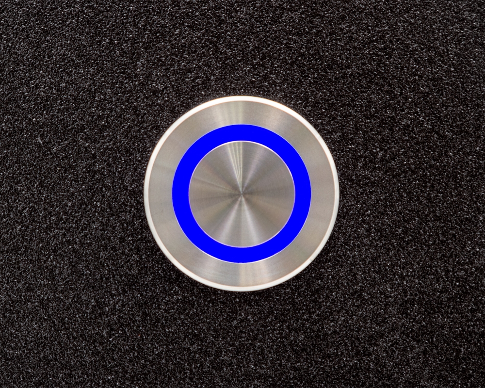 Антивандальная металлическая кнопка ONPOW GQ25PF-11ZE/B/24V/S с подсветкой