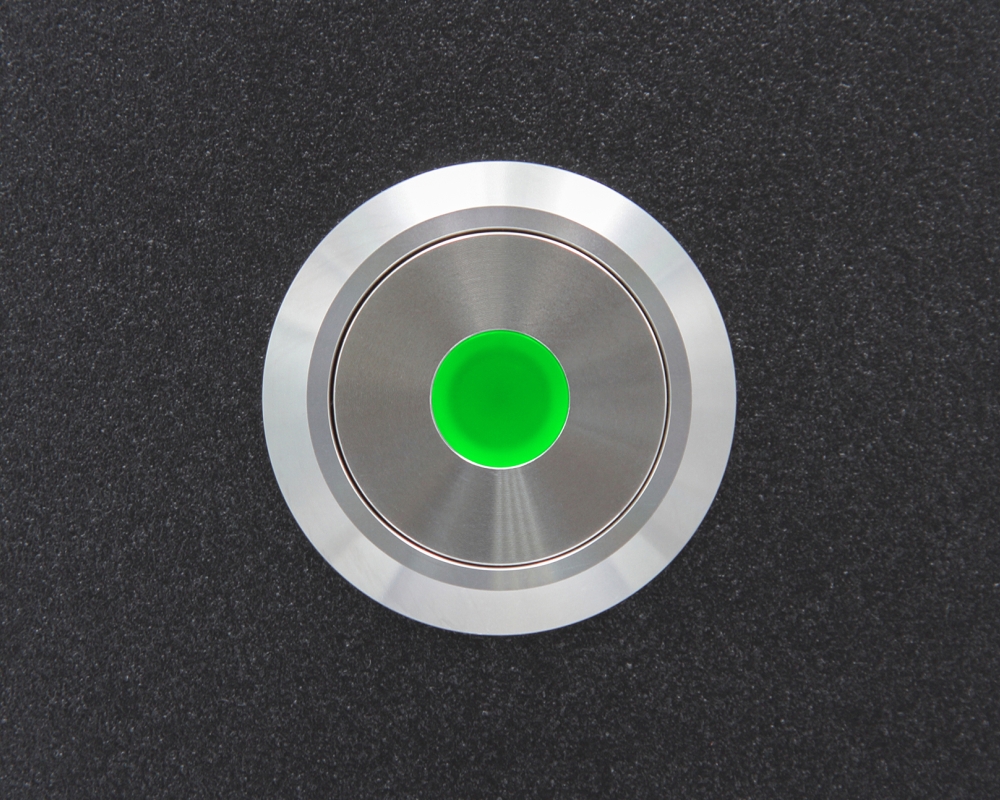Кнопка металлическая ONPOW GQ28-22D/G/220V/S/IP67 с подсветкой