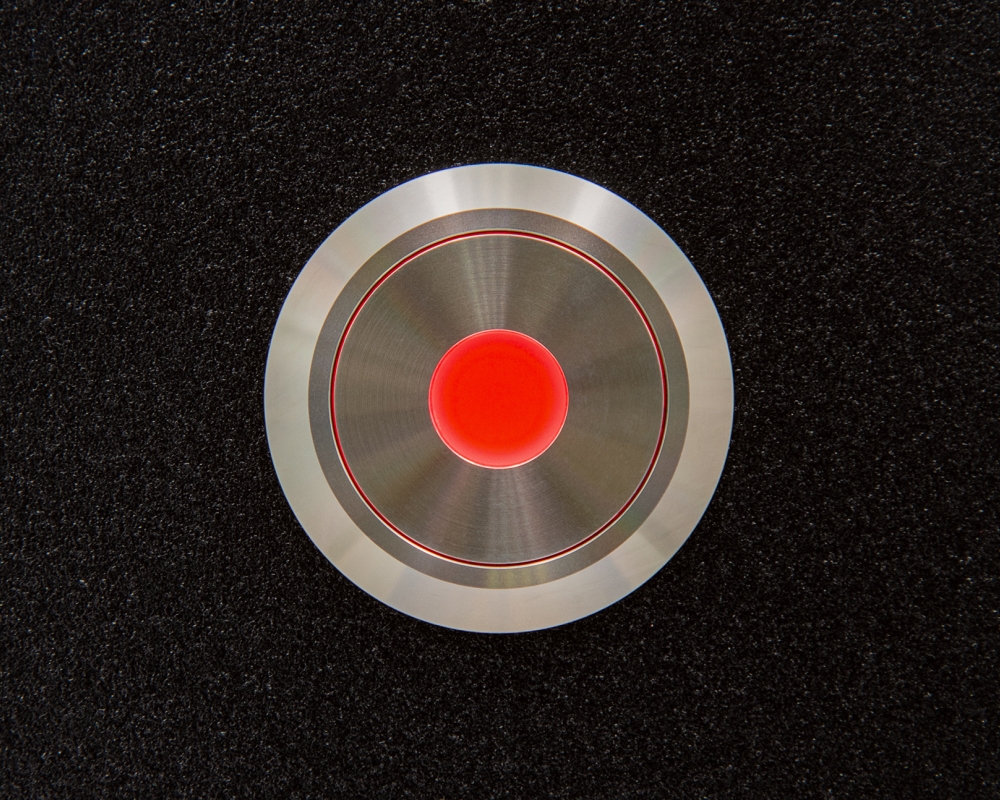 Кнопка металлическая ONPOW GQ28-22D/R/220V/S/IP67 с подсветкой