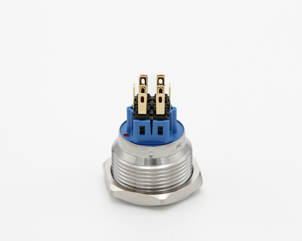 Кнопка металлическая ONPOW GQ28-22D/R/24V/S контакты