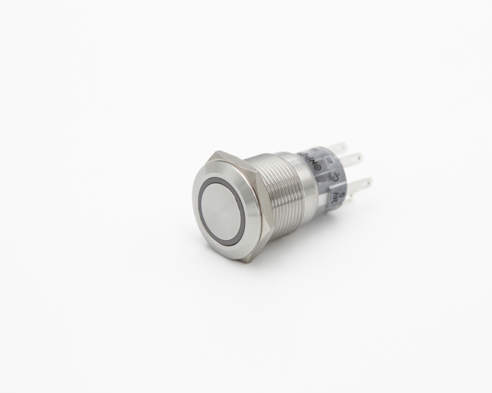 Кнопка металлическая ONPOW LAS1-AGQ-11E/41RGB/24V/S изометрия