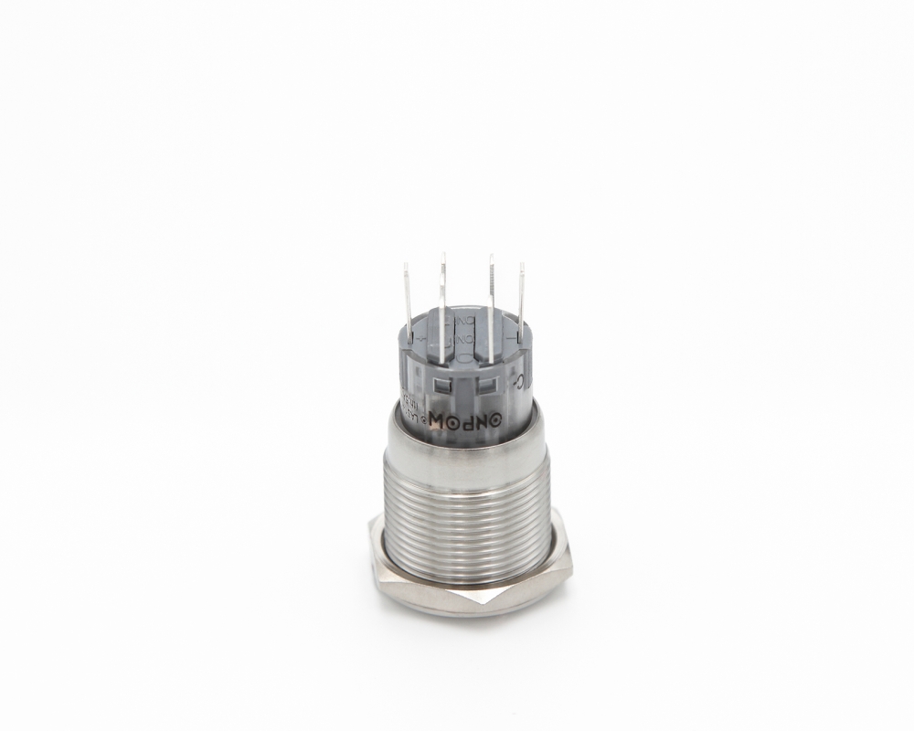 Кнопка металлическая ONPOW LAS1-AGQ-11E/41RGB/24V/S контакты
