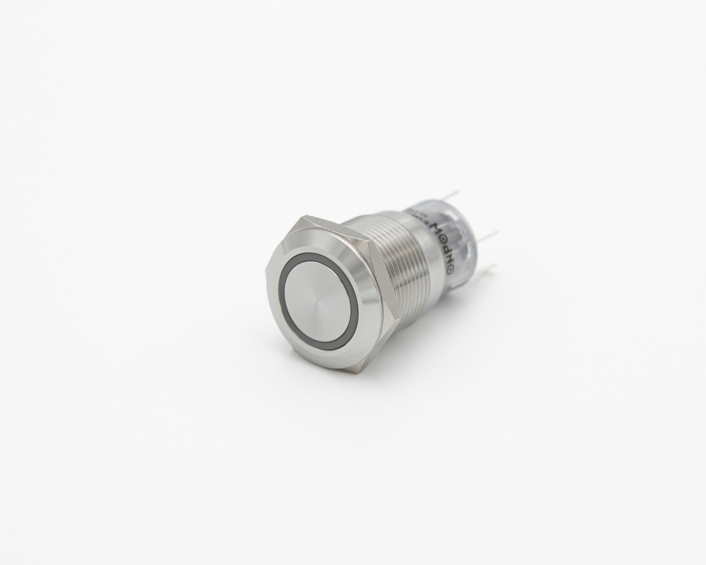 Кнопка металлическая ONPOW LAS1-AGQ-11E/R/24V/S изометрия
