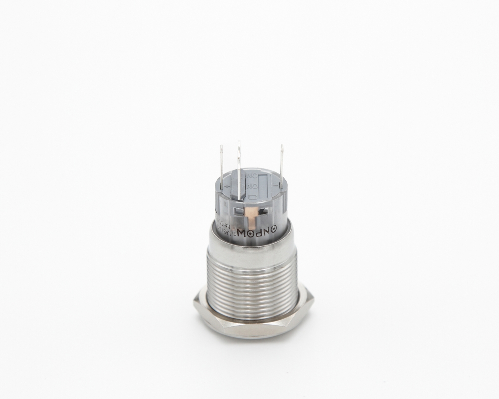Кнопка металлическая ONPOW LAS1-AGQ-11ZE/B/24V/S контакты