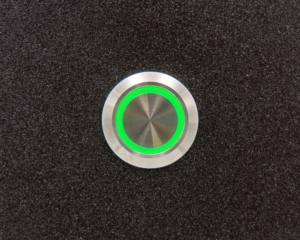 Кнопка металлическая ONPOW LAS1-AGQ-11ZE/G/24V/S с подсветкой