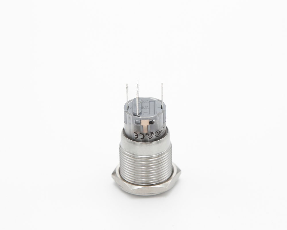 Кнопка металлическая ONPOW LAS1-AGQ-11ZE/R/24V/S контакты