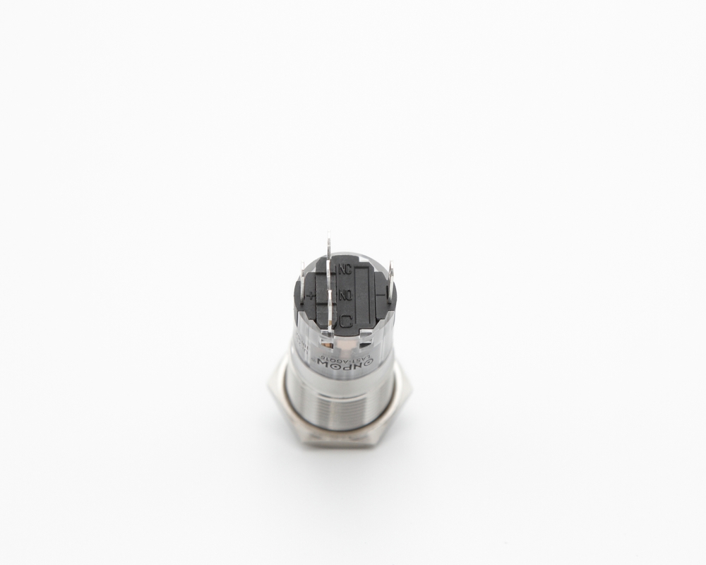 Кнопка металлическая ONPOW LAS1-AGQ16-11ZE/Y/24V/S/P вид сверху