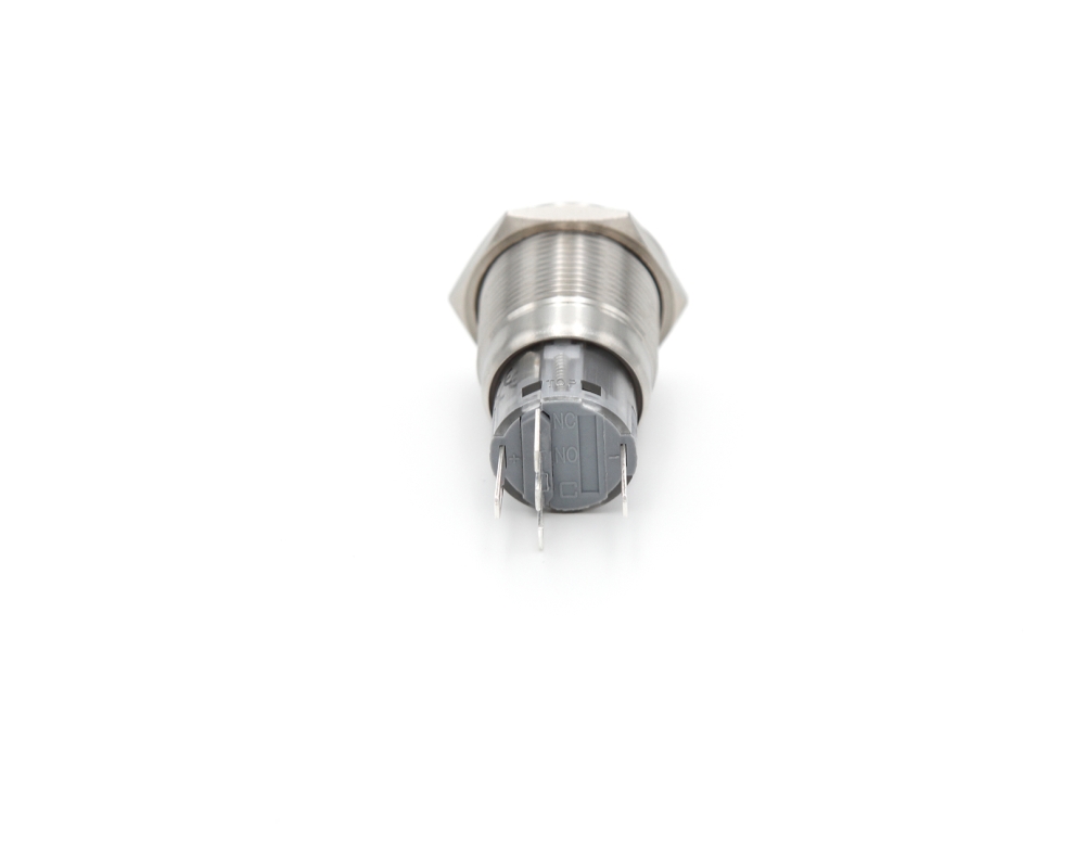 Кнопка металлическая ONPOW LAS1-AGQ-11ZE/B/6V/S вид сзади