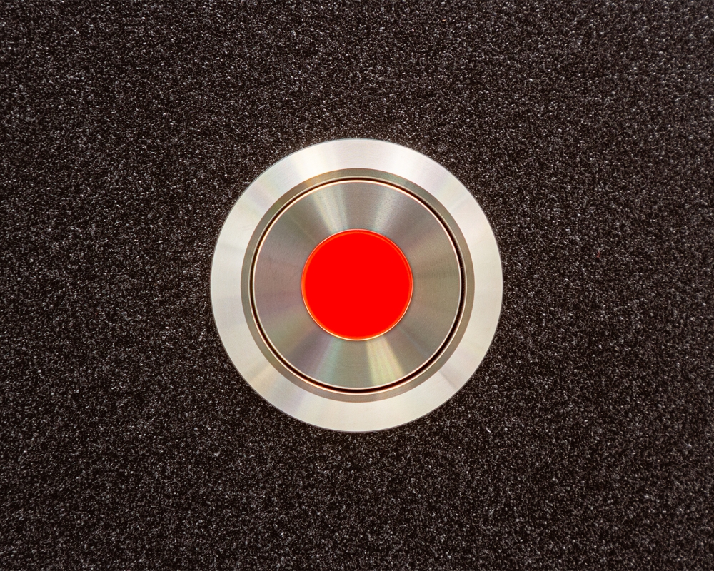 Антивандальная металлическая кнопка ONPOW GQ22-11D/R/24V/S с подсветкой