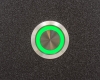 Антивандальная металлическая кнопка ONPOW GQ22-11E/41RGB/12V/S зеленая подсветка