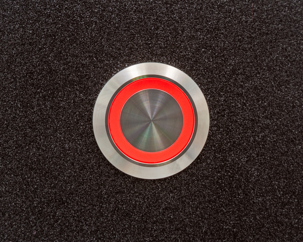 Антивандальная металлическая кнопка ONPOW GQ22-11E/R/24V/S с подсветкой