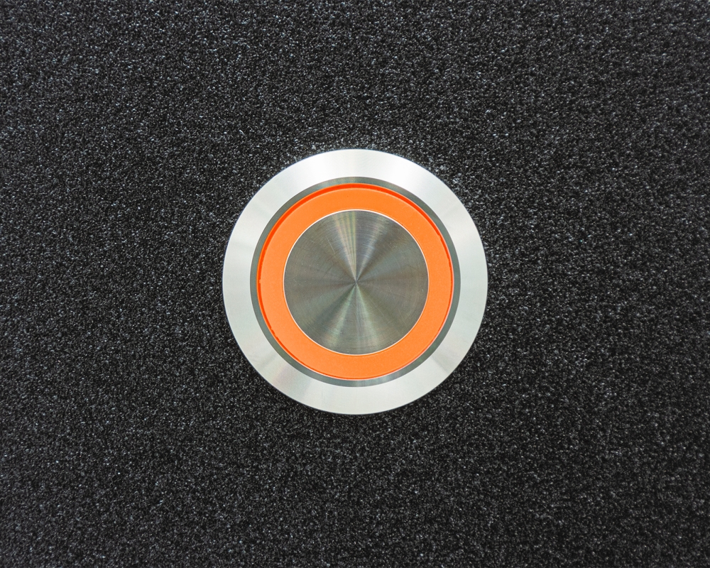 Антивандальная металлическая кнопка ONPOW GQ22-11ZE/O/24V/S с подсветкой