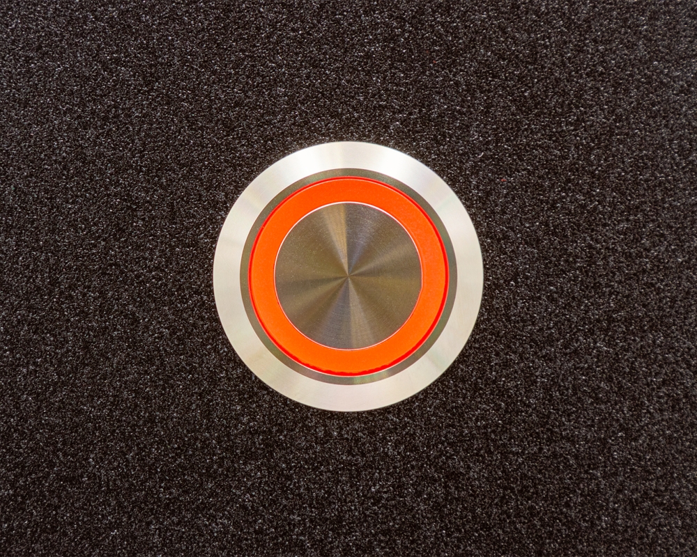 Антивандальная металлическая кнопка ONPOW GQ22-11ZE/R/24V/S с подсветкой