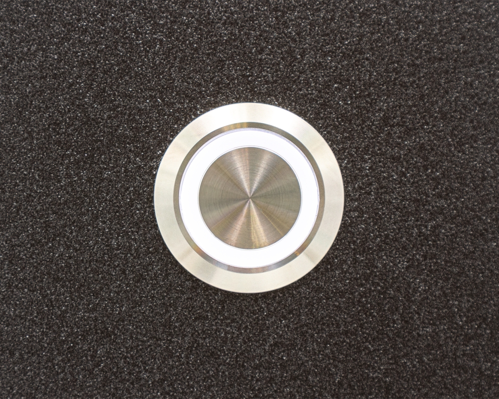 Антивандальная металлическая кнопка ONPOW GQ22-11ZE/W/24V/S с подсветкой