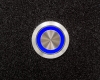 Антивандальная металлическая кнопка ONPOW GQ22-L-11E/B/24V/S с подсветкой