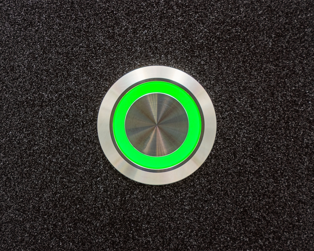 Антивандальная металлическая кнопка ONPOW GQ22-L-11E/J/G/24V/S с подсветкой